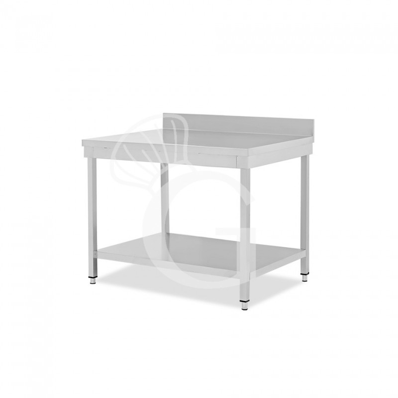 Tavolo inox 1 ripiano alzatina L 800 mm x P 600 mm x H 950 mm