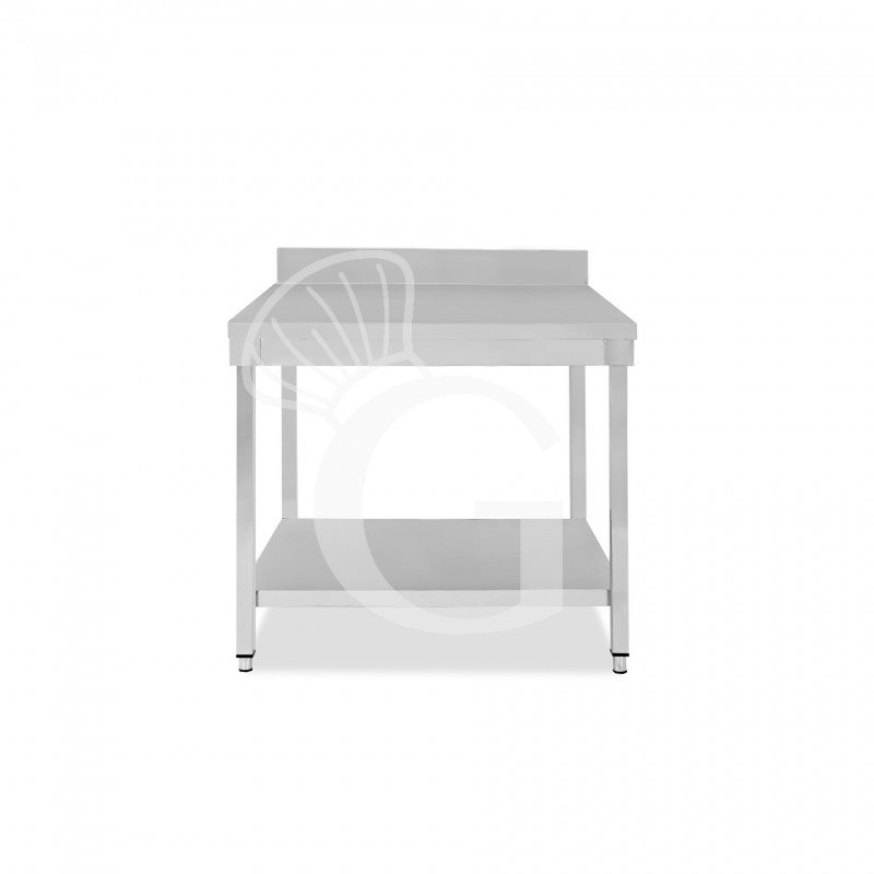 Tavolo inox 1 ripiano alzatina L 800 mm x P 600 mm x H 950 mm