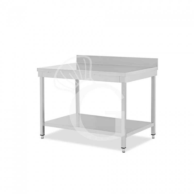 Tavolo inox 1 ripiano alzatina L 1000 mm x P 600 mm x H 965 mm