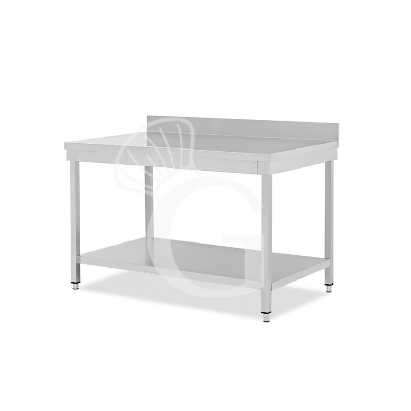 Tavolo inox 1 ripiano alzatina L 1400 mm x P 600 mm x H 965 mm