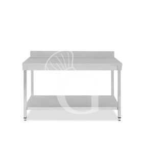 Tavolo inox 1 ripiano alzatina L 1600 mm x P 600 mm x H 965 mm