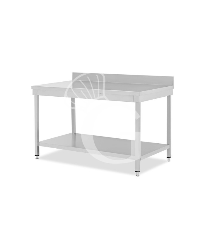 Tavolo inox 1 ripiano alzatina L 1600 mm x P 600 mm x H 965 mm