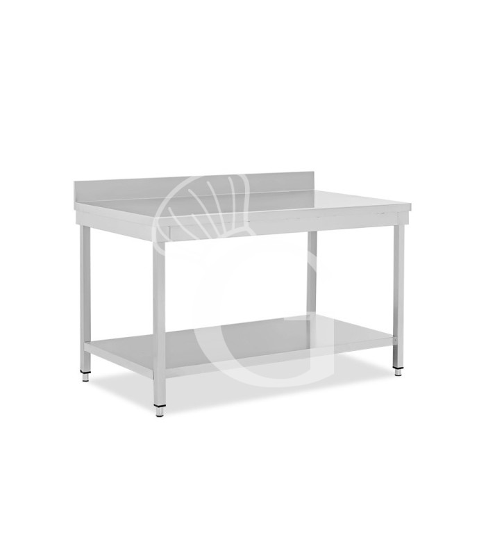 Tavolo inox 1 ripiano alzatina L 1600 mm x P 600 mm x H 965 mm