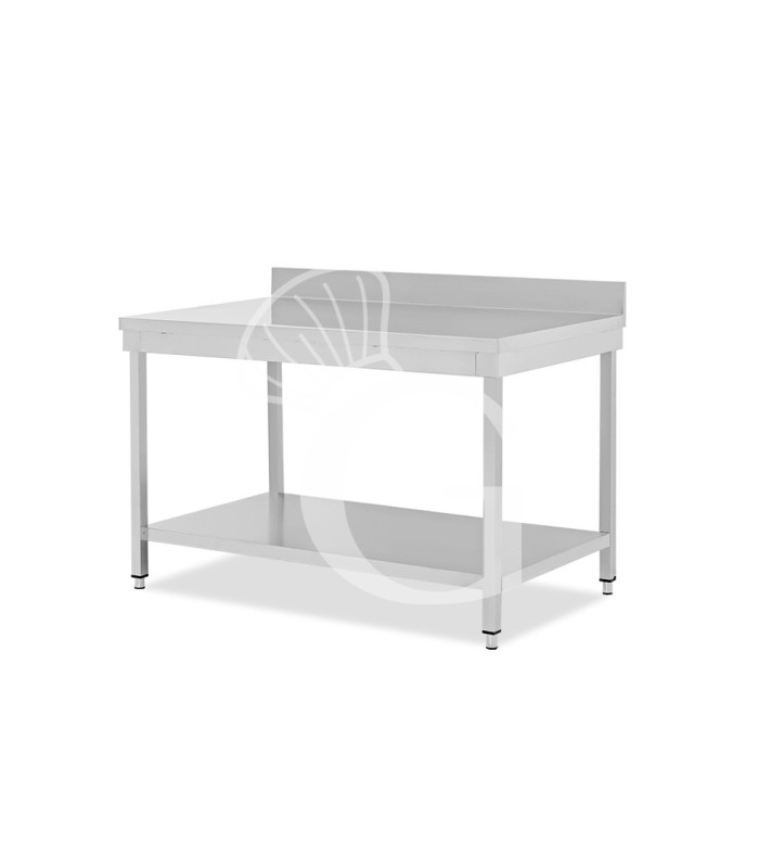Tavolo inox 1 ripiano alzatina L 1300 mm x P 700 mm x H 965 mm