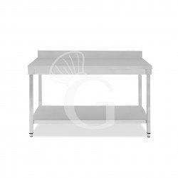 Tavolo inox 1 ripiano alzatina L 1500 mm x P 700 mm x H 965 mm