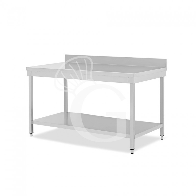 Tavolo inox 1 ripiano alzatina L 1800 mm x P 700 mm x H 965 mm