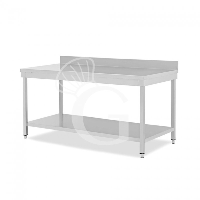 Tavolo inox 1 ripiano alzatina L 1900 mm x P 700 mm x H 965 mm