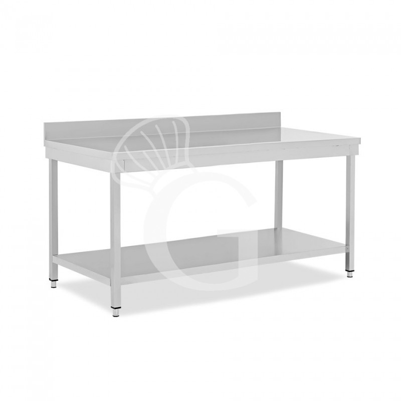 Tavolo inox 1 ripiano alzatina L 1900 mm x P 700 mm x H 965 mm