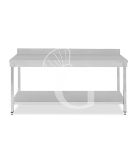 Tavolo inox 1 ripiano alzatina L 2000 mm x P 700 mm x H 965 mm