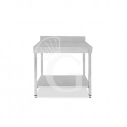 Tavolo inox 1 ripiano alzatina L 800 mm x P 800 mm x H 965 mm