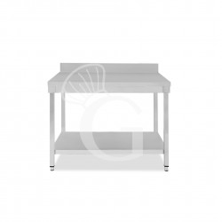 Tavolo inox 1 ripiano alzatina L 1200 mm x P 800 mm x H 965 mm