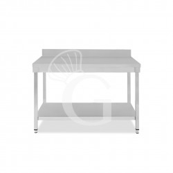 Tavolo inox 1 ripiano alzatina L 1400 mm x P 800 mm x H 965 mm