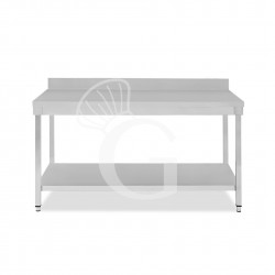 Tavolo inox 1 ripiano alzatina L 1800 mm x P 800 mm x H 965 mm