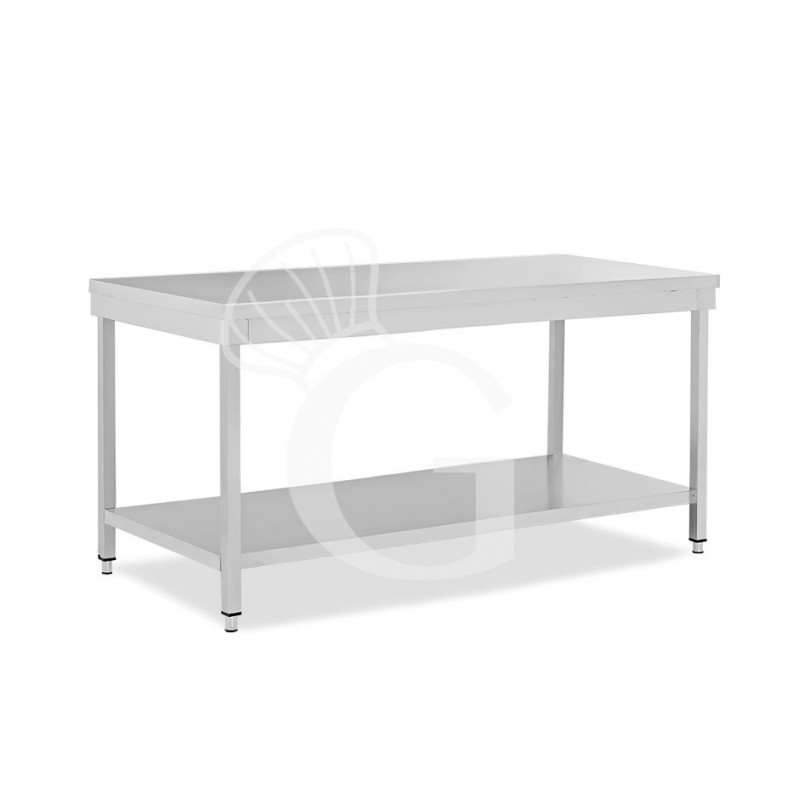 Tavolo inox 1 ripiano L 2000 mm x P 600 mm x H 850 mm
