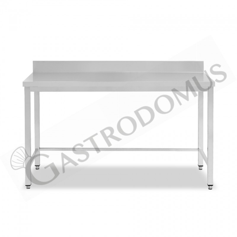 Tavolo inox con alzatina L 1800 mm x P 700 mm x H 965 mm Tavolo inox con alzatina L 1800 mm x P 700 mm x H 965 mm