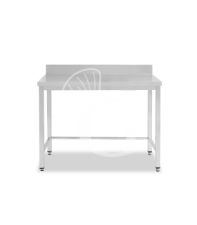 Tavolo inox con alzatina L 800 mm x P 800 mm x H 950 mm