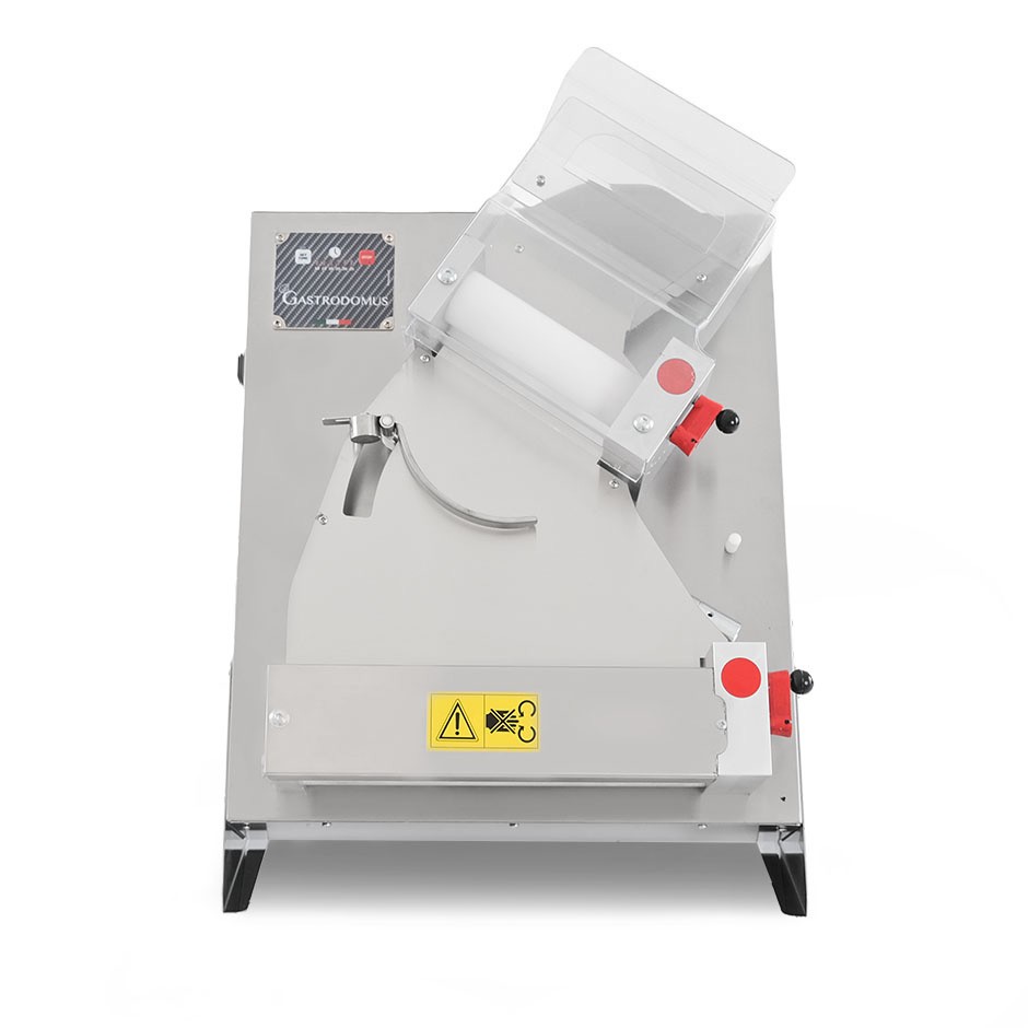 Stendipizza in inox con rulli inclinati in PEHD per pizze diam. 14/29 cm avviamento automatico