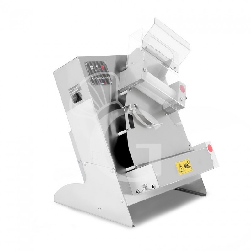 Stendipizza in inox con rulli inclinati in PEHD per pizze diam. 26/40 cm avviamento automatico