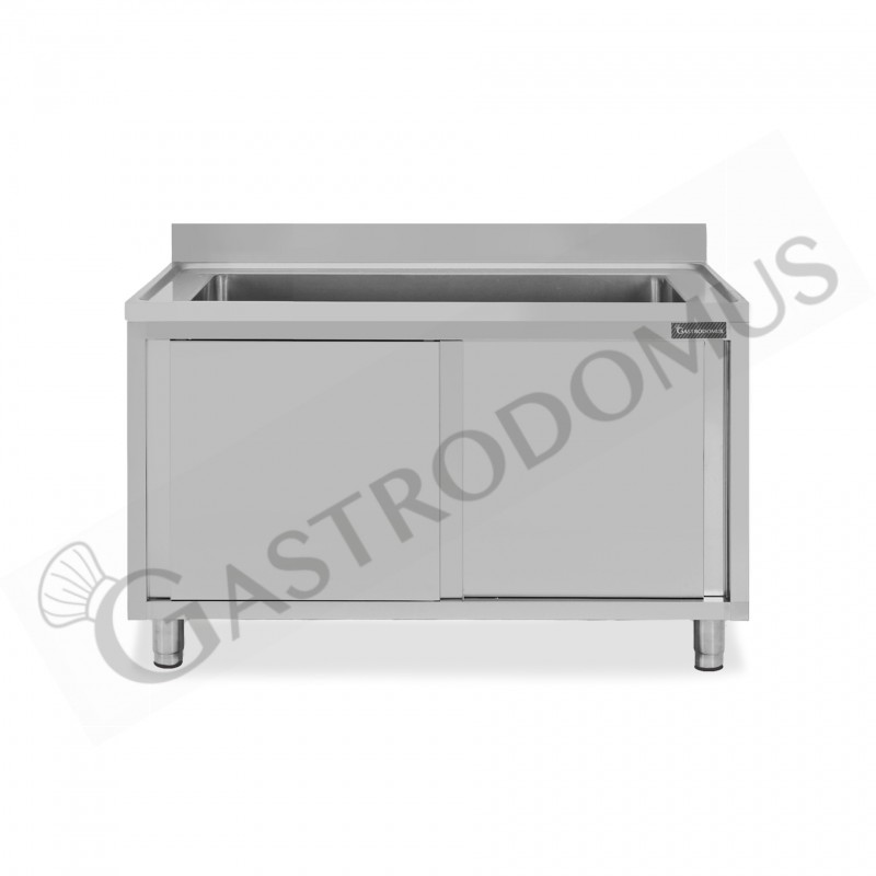 Lavapentole acciaio,porte scorrevoli,alzatina,1 vasca, L 1200 x P 600 x H 950 mm Lavapentole acciaio,porte scorrevoli,alzatina,1 vasca, L 1200 x P 600 x H 950 mm