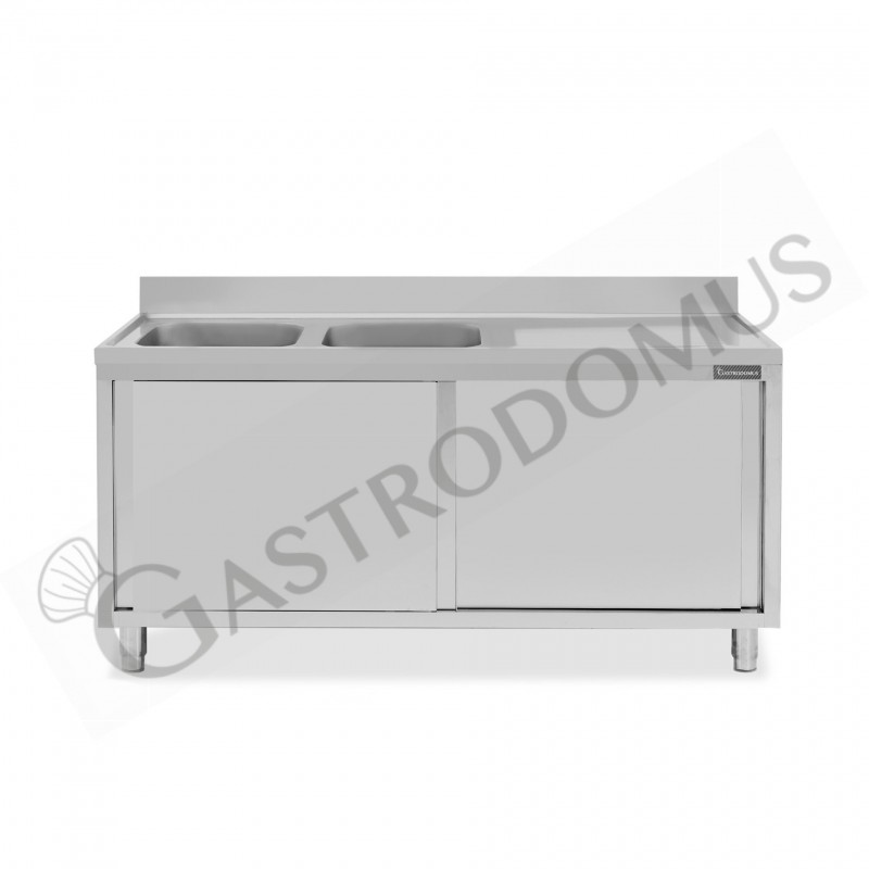 Lavello armadiato con porte scorrevoli,2 vasche,gocciolatoio a destra,L 1700 x P 700 x H 950 mm Lavello armadiato con porte scorrevoli,2 vasche,gocciolatoio a destra,L 1700 x P 700 x H 950 mm