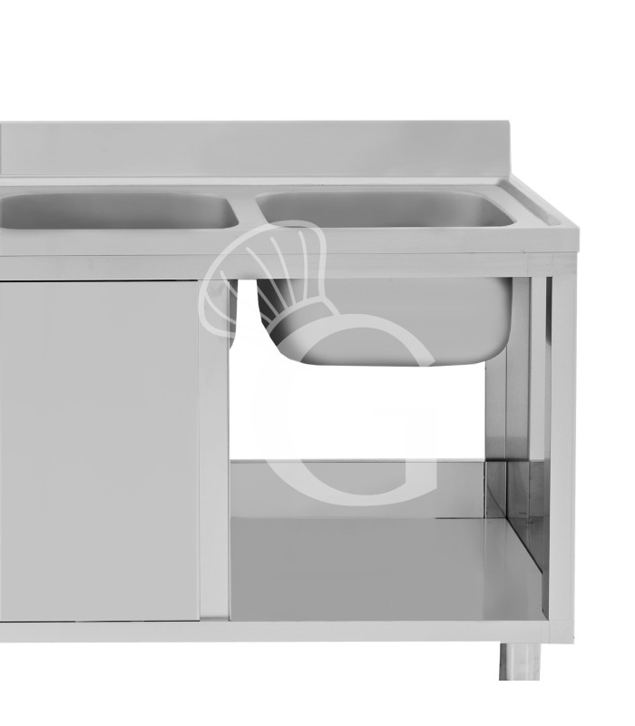 Lavello armadiato con porte scorrevoli - dettaglio interno