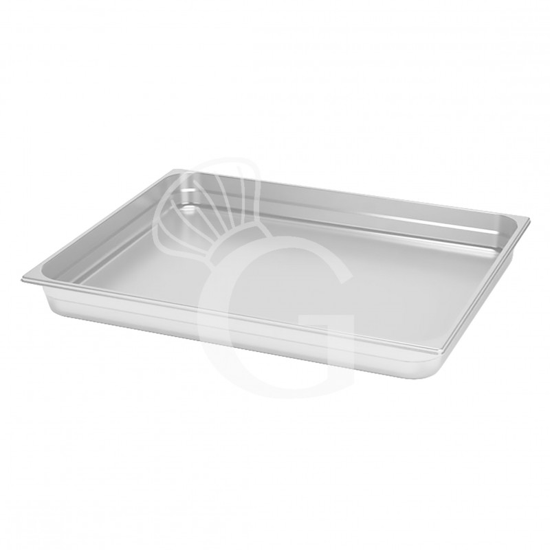 Teglia Rettangolare in acciaio inox GN2/1 L 650 mm x P 530 mm x H 20 mm