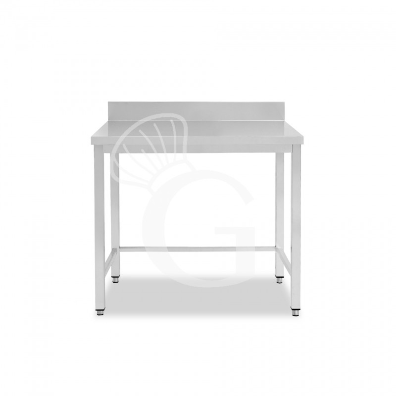 Tavolo inox con alzatina L 700 mm x P 600 mm x H 950 mm