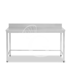 Tavolo inox con alzatina L 2000 mm x P 800 mm x H 950 mm