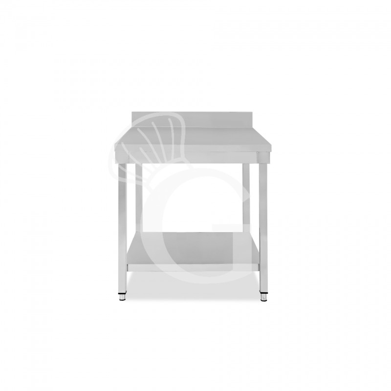 Tavolo inox 1 ripiano alzatina L 700 mm x P 700 mm x H 950 mm