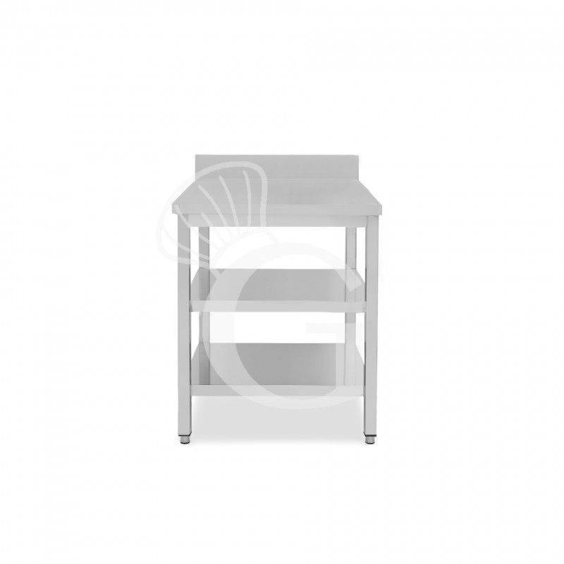 Tavolo inox 2 ripiani alzatina L 500 mm x P 600 mm x H 950 mm Tavolo inox 2 ripiani alzatina L 500 mm x P 600 mm x H 950 mm