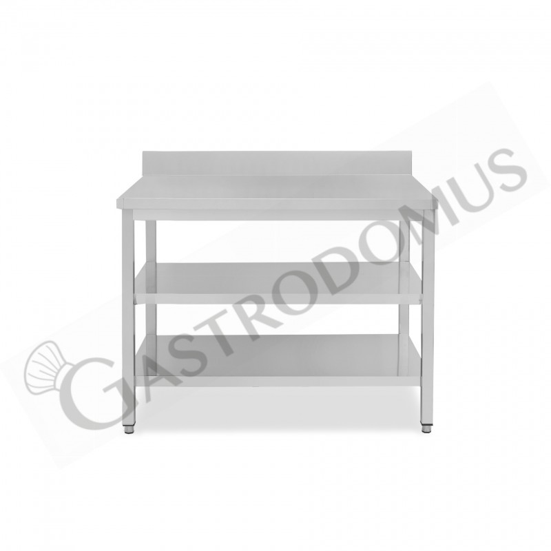 Tavolo inox 2 ripiani alzatina L 1000 mm x P 600 mm x H 950 mm Tavolo inox 2 ripiani alzatina L 1000 mm x P 600 mm x H 950 mm