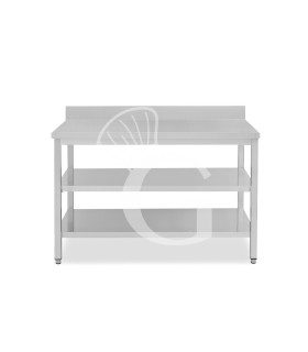 Tavolo inox 2 ripiani alzatina L 1700 mm x P 700 mm x H 950 mm