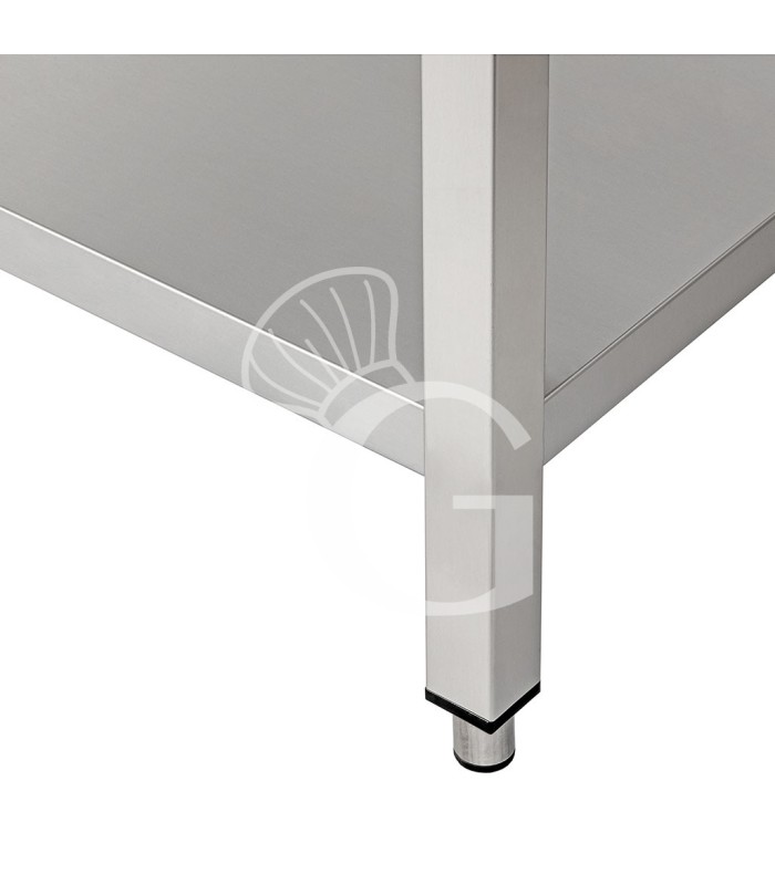 Tavolo inox 2 ripiani alzatina L 1900 mm x P 600 mm x H 950 mm