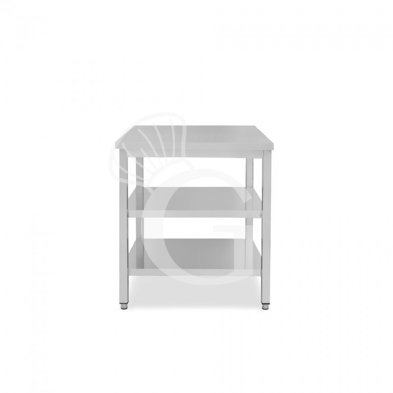 Tavolo inox 2 ripiani L 700 mm x P 700 mm x H 850 mm