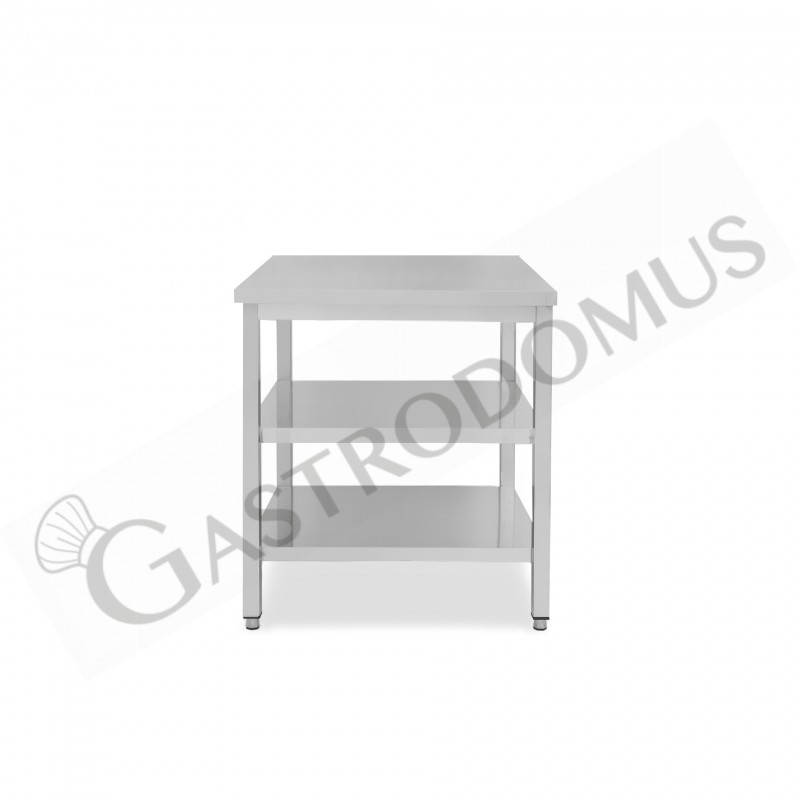 Tavolo inox 2 ripiani L 600 mm x P 800 mm x H 865 mm Tavolo inox 2 ripiani L 600 mm x P 800 mm x H 865 mm