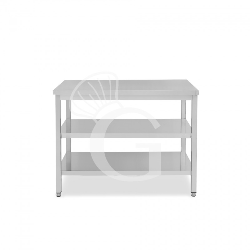 Tavolo inox 2 ripiani L 1000 mm x P 800 mm x H 850 mm