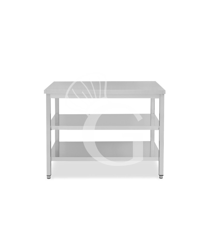 Tavolo inox 2 ripiani L 1100 mm x P 800 mm x H 850 mm