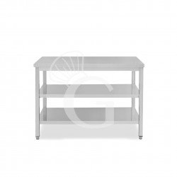 Tavolo inox 2 ripiani L 1300 mm x P 800 mm x H 865 mm