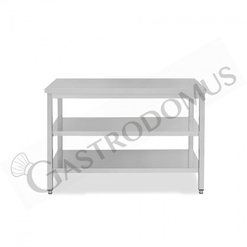 Tavolo inox 2 ripiani L 1400 mm x P 700 mm x H 865 mm Tavolo inox 2 ripiani L 1400 mm x P 700 mm x H 865 mm