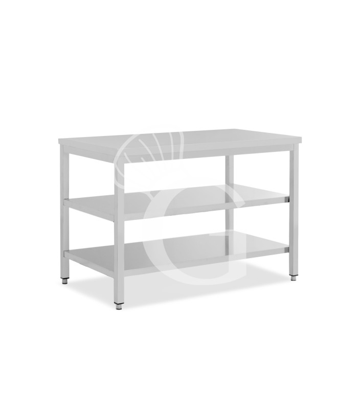 Tavolo inox 2 ripiani L 1500 mm x P 800 mm x H 865 mm
