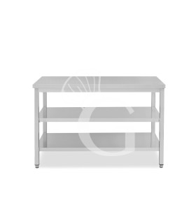 Tavolo inox 2 ripiani L 1600 mm x P 700 mm x H 865 mm