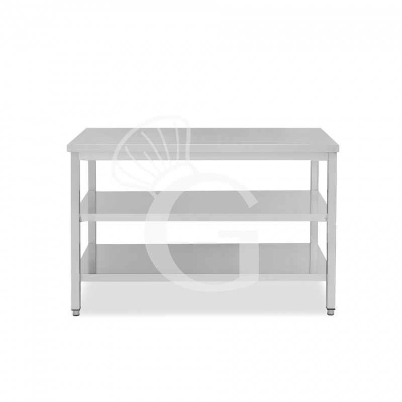 Tavolo inox 2 ripiani L 1600 mm x P 700 mm x H 865 mm