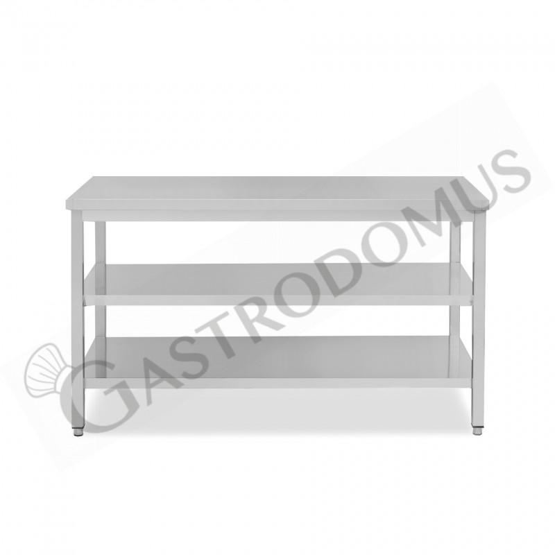 Tavolo inox 2 ripiani L 1900 mm x P 700 mm x H 865 mm Tavolo inox 2 ripiani L 1900 mm x P 700 mm x H 865 mm