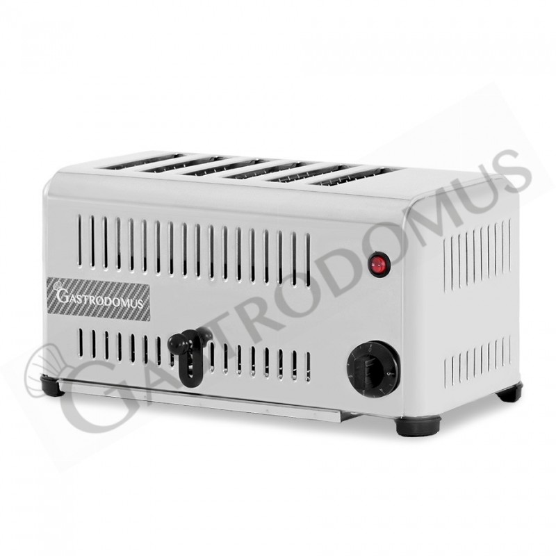 Tostapane professionale L 420 mm x P 210 mm x H 225 mm capacità 6 fette cassetto raccogli briciole