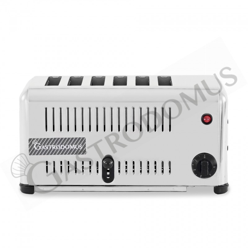 Tostapane professionale L 420 mm x P 210 mm x H 225 mm capacità 6 fette cassetto raccogli briciole Tostapane professionale L 420 mm x P 210 mm x H 225 mm capacità 6 fette cassetto raccogli briciole