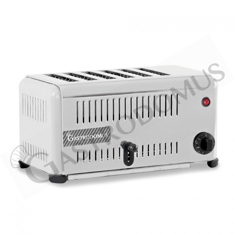 Tostapane professionale L 420 mm x P 210 mm x H 225 mm capacità 6 fette cassetto raccogli briciole