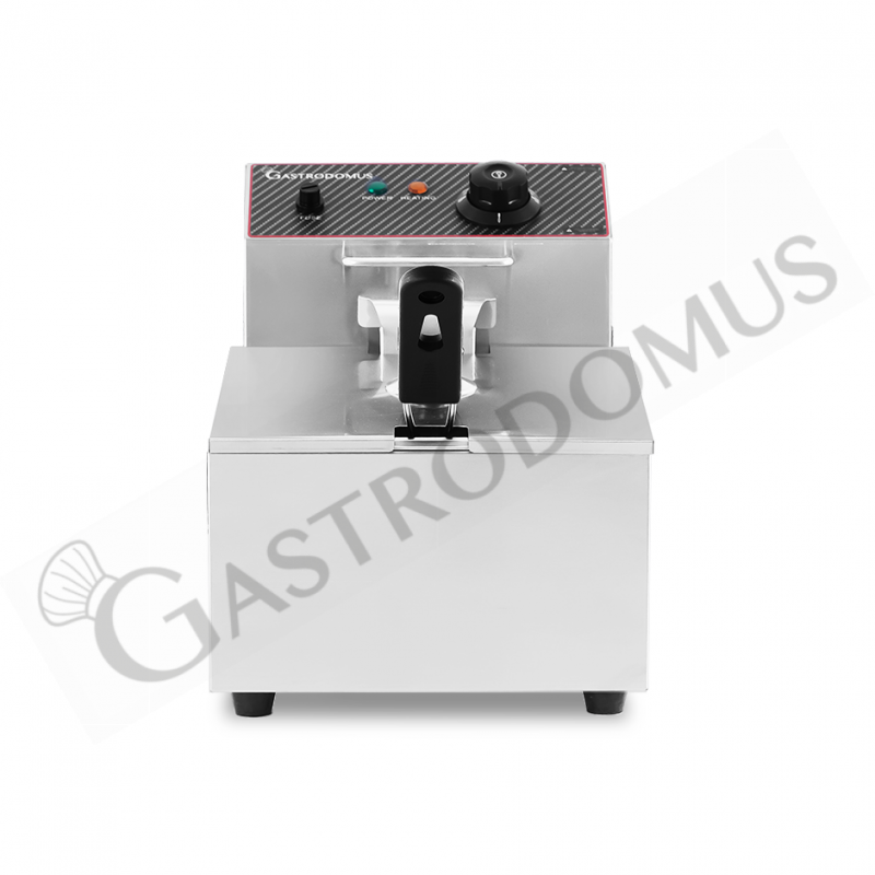 Friggitrice elettrica da banco 1 vasca 6 LT potenza 2,5 KW Monofase Friggitrice elettrica da banco 1 vasca 6 LT potenza 2,5 KW Monofase