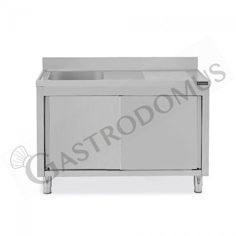 Lavello armadiato con porte scorrevoli,1 vasca,gocciolatoio a destra,alzatina,L1600xP700xH950mm Lavello armadiato con porte scorrevoli,1 vasca,gocciolatoio a destra,alzatina,L1600xP700xH950mm