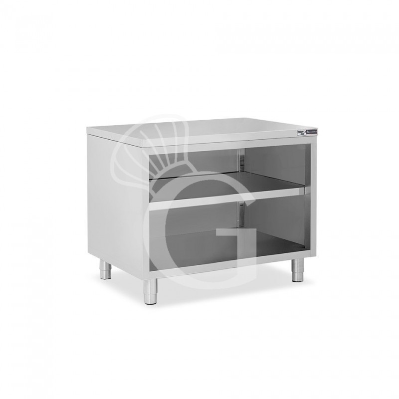 Tavolo a giorno in acciaio inox con 2 ripiani L 1100 mm x P 700 mm x H 865 mm