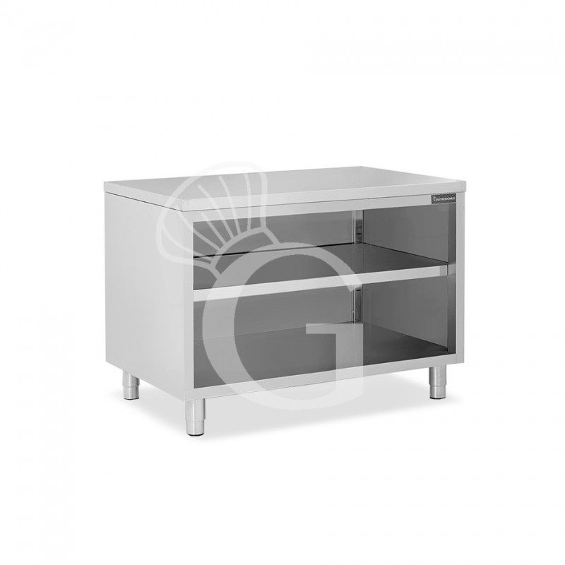 Tavolo a giorno in acciaio inox con 2 ripiani L 1200 mm x P 700 mm x H 850 mm